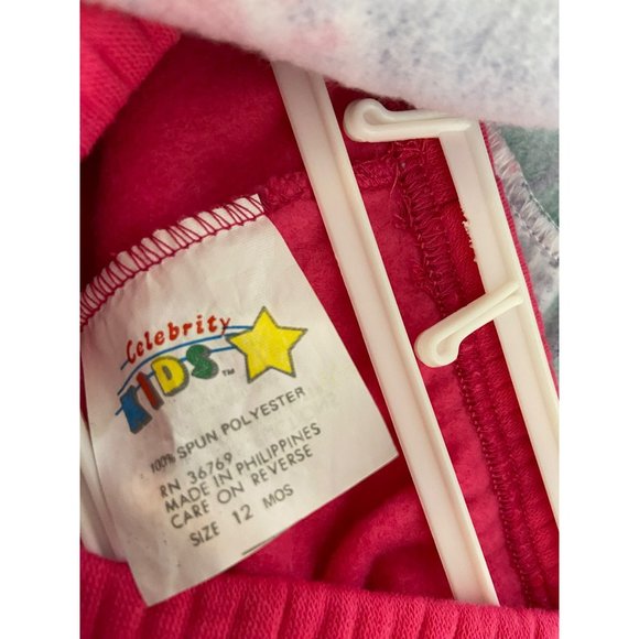 Celebrity Kids Multicolor Top Pink Bottoms Patch On Sleeves 12 Months 2 Piece Se - Picture 9 of 10